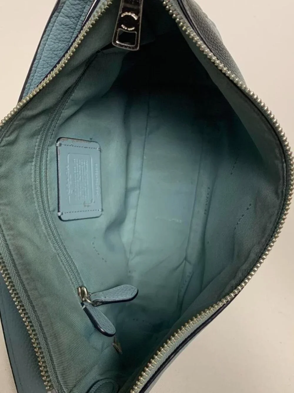 Coach blue leather shoulder bag